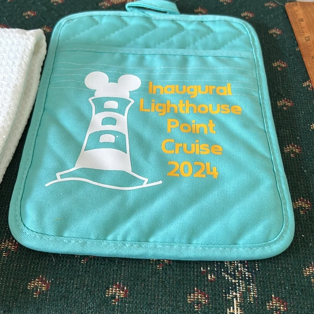 Disney Cruise inaugural lighthouse point Cruise 2024 in turquoise and white